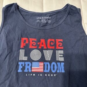 Life Is Good Navy July 4th Tank